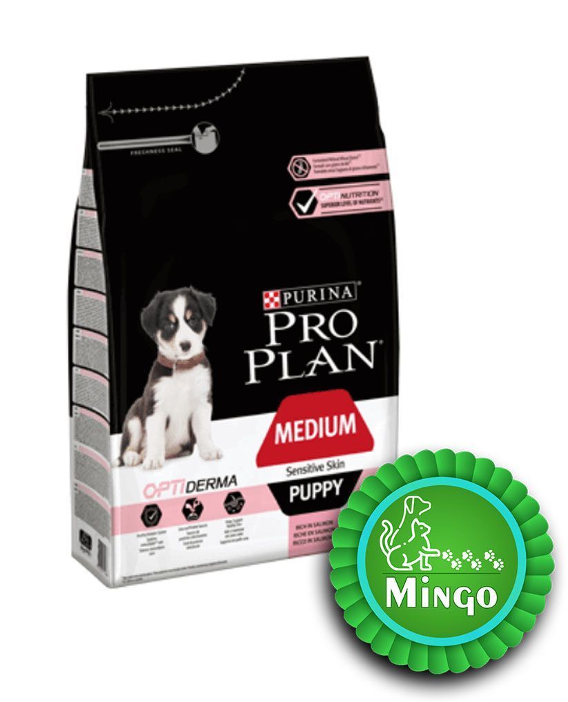 غذای سگ پاپی نژاد متوسط با سالمون - اپتی درما (3 کیلوگرم) | Purina Proplan Medium Puppy Optiderma Salmon