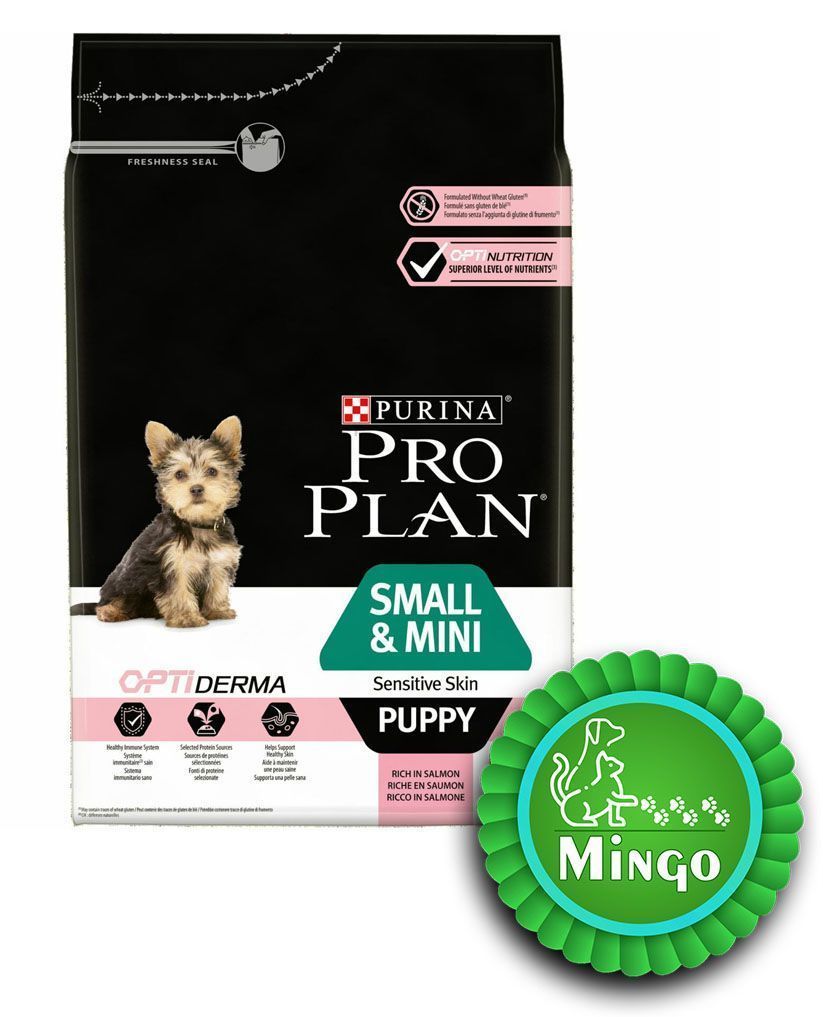 غذای سگ پاپی نژاد کوچک با سالمون - اپتی درما (3 کیلوگرم) | Purina Proplan Mini Puppy Optiderma Salmon
