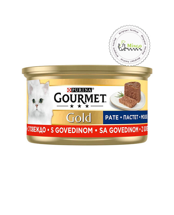 کنسرو گربه گورمت با طعم گوشت گاو مدل پته