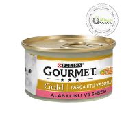 کنسرو گربه، ماهی قزل آلا و سبزیجات در سس