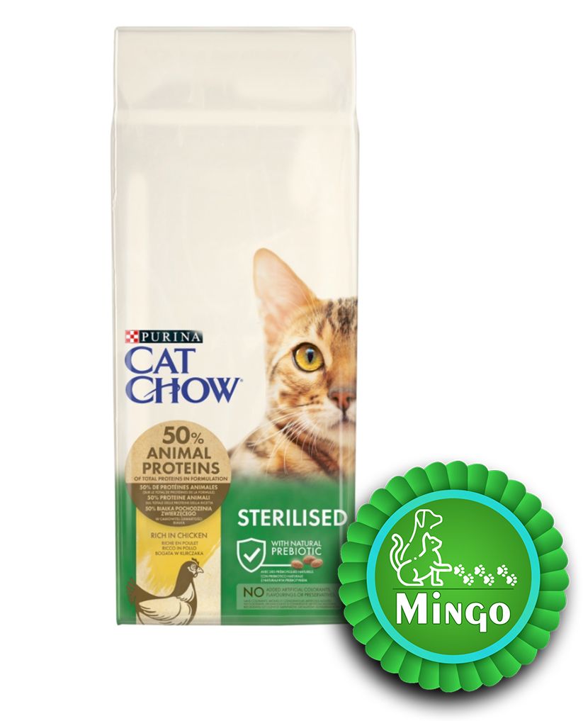 غذای خشک استریل گربه بالغ عقیم شده با گوشت مرغ - کت چو(3 کیلوگرم) | Cat Chow Sterilised Chicken