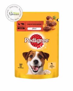 پوچ پدیگری سگ بالغ گوشت گاو و مرغ 100 گرم