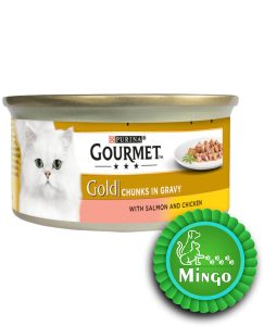 گورمت گوشت مرغ و سالمون در سس 85 گرم | Purina Gourmet Gold In Sause - Chicken & Salmon 0.85 gr