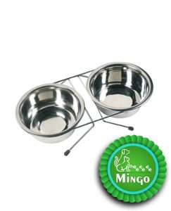 ظرف غذای دوقلوی استیل Flamingo بلژیک مخصوص سگ و گربه سایز 16 (بزرگ)