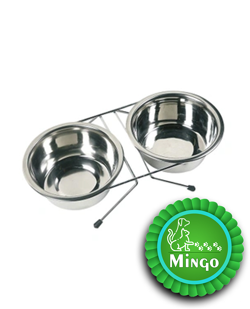 ظرف غذای دوقلوی استیل Flamingo بلژیک مخصوص سگ و گربه سایز 16 (بزرگ)