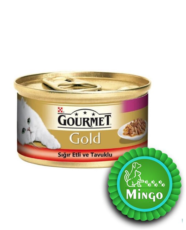 گورمت میکس گوشت گاو و مرغ 85 گرم | Purina Gourmet Gold Mixed - Beef & Chicken 0.85 gr