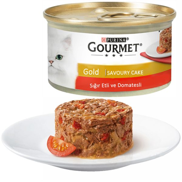 گورمت کیک گوشت گاو و گوجه 85 گرم | Purina Gourmet Gold Cake - Beef & Domates 0.85 gr