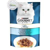پوچ گربه گورمت پورینا با طعم تن و ساردین