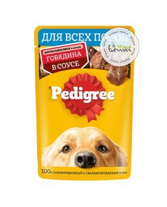 پوچ سگ پدیگری بالغ با طعم گوشت گاو در سس | Pedigree Adult Beef in Gravy