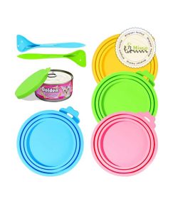 درپوش سیلیکونی کنسرو غذای گربه و سگ به همراه قاشق