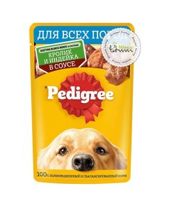 پوچ سگ پدیگری بالغ با طعم گوشت خرگوش و بوقلمون در سس (85 گرم)