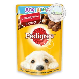 پوچ توله سگ پدیگری با طعم گوشت گاو در سس | Pedigree Beef Pouch وزن 85 گرم