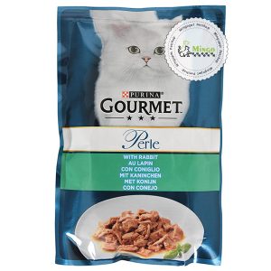 پوچ گربه گورمت با طعم گوشت خرگوش در ژله (85گرم)